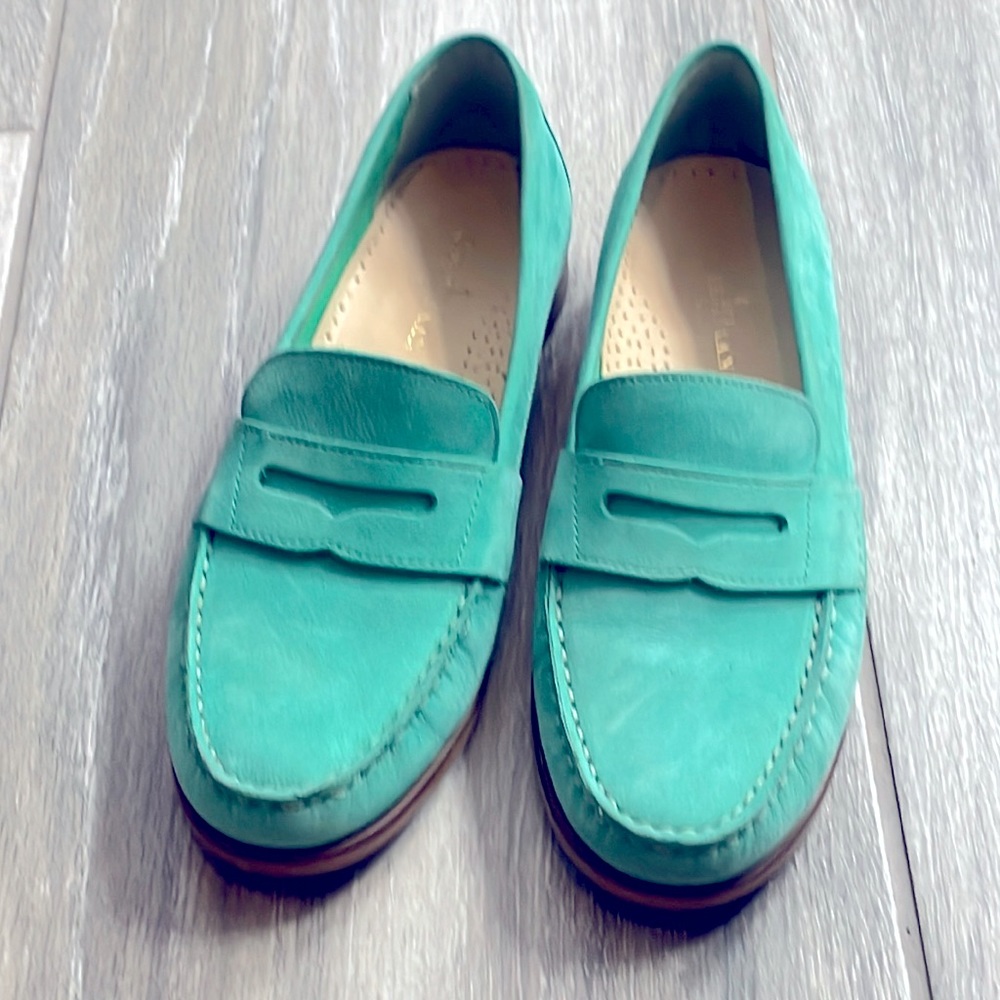Cole Haan Classic Aqua Blue Penny Loafers - Premium Suede - Excellent Condition
